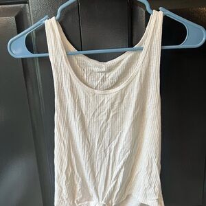 Aerie White Ribbed Tank Top